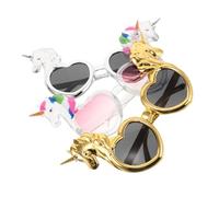 Ciieeo 3pcs Unicorn Party Eyeglasses Rainbow Photo Booth Props Birthday Wedding Shower Decoration Fun Novelty Glasses for Boys