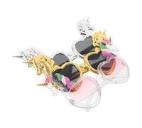 Ciieeo 3pcs Unicorn Photo Booth Props Sunglasses with Reusable Transparent Eyeglasses for Adults Fit Birthday Party Decoration Supplies