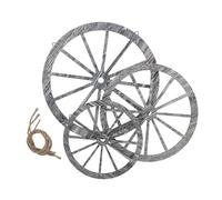 Ciieeo 3pcs Vintage Wooden Wagon Wheel Wall Decor Rustic Farmhouse Hanging Cartwheel Panels for Living Bedroom Patio Bar Garage Wood Material Western Style Accent Easy to Install