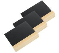 Ciieeo 3pcs Wooden Double-Sided Mini Blackboard Memo Boards 10x8.5cm with Stand, Erasable Chalkboard Signs for Desktop Message, Office, School, and Event Use