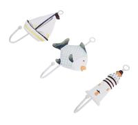 Ciieeo 3pcs Wooden Lighthouse Wall Hook with Iron Construction, Coastal Nautical Style Bathroom and Entryway Organizer for Towels and Hats, Sturdy Wooden Fish Hook Towel Hanger