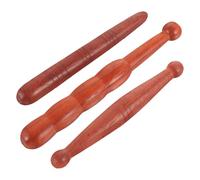 Ciieeo 3Pcs Wooden Massage Sticks Set Acupressure Rods with Small Cylinder, Double-Ended Ball, and Gourd Shape for Foot and Body Massage Therapy