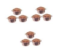 Ciieeo 3sets Mini Kitchen Soup Pot Ornaments Copper Dollhouse Decorations for DIY Miniature Cooking Display Realistic Colors for Doll House Decor 3pcs*3