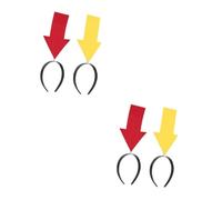Ciieeo 4 pcs Novelty Arrow Headbands Lightweight Decorative Hair Hoops for Birthday Party Costume Festival Accessories Red and Yellow