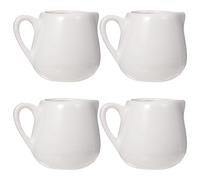 Ciieeo 4 Pcs Sauce Spoon Sauce Creamer Milk Creamer Pitcher Multi-Purpose Milk Cup with Handle Milk Frothing Cup Salad Dressing Boat Seasoning Dish Jug Miss to Serve White Ceramics Coffee
