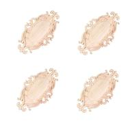 Ciieeo 4 pcs Solid Wood Carved Onlay Applique European Style Door Decorative Woodcarving for Furniture Walls Cabinets Unpainted Natural Corner Decal Easy to Paint