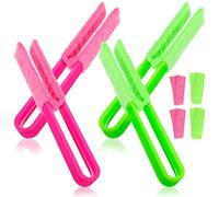 Ciieeo 4 Pcs Venetian Blind Cleaner Duster Set with Green and Red Sleeves, Microfiber Air Conditioner Dusters for Window Blinds and Car Vent Cleaning