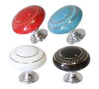 Ciieeo 4 Pieces Round Toilet Tank Button Handles Toilet Flush Button Accessories for Bathroom Home Colorful Red Blue Black White Decorative Parts