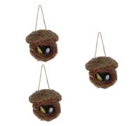 Ciieeo 4 Sets Artificial Bird Nests with Eggs Bird Nest Adornment for Home Garden and Yard Decorations