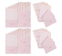 Ciieeo 4 Sets of Pink Letter Paper and Envelope Set with Creative Floral and Animal Patterns, Paper Material for Writing Letters, Creating Invitations and Printing, for Home, Office