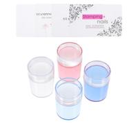 Ciieeo 4 Sets Silicone Nail Art Stampers with Heads and Covers Nail Stamping Tool Fine Workmanship Create Attractive Patterns for Manicure