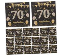 Ciieeo 40pcs Black and Birthday Party Napkins Disposable Cocktail Beverage Paper Napkins for Men Women Wedding Anniversary Decorations