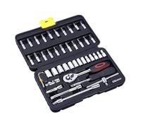 Ciieeo 46PC Ratchet Wrench Socket Set Vanadium Steel Mechanics Tools Combination Repair Kit Lightweight Portable Auto Repair Case Random Color