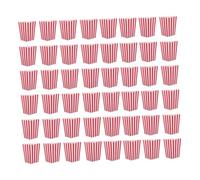 Ciieeo 48pcs Foldable Paper Popcorn Boxes with Striped Retro Design Movie Night Snack Containers for Carnival Party Treat Holders Candy Buckets and French Fries Paper Containers