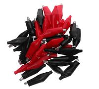 Ciieeo 48Pcs Insulated Electrical Test Alligator Clips with Protective Covers, Large Red Black Crocodile Jumper Clamps for Power Cable Testing and DIY Electrical Applications