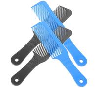 Ciieeo 4pcs Antistatic Plastic Hairdressing Combs Set for Barber Styling with Fine and Wide Teeth, Portable Hair Combs for Home and Professional Use, Black and Blue