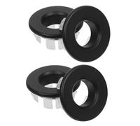 Ciieeo 4Pcs Basin Overflow Cover Insert Round Black Sink Overflow Hole Cap for Bathroom Washbasin and Kitchen Sink Fits 22-24Mm Diameter Holes Vanity Trim Ring
