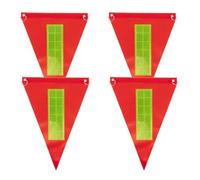 Ciieeo 4pcs Bike Safety Flag Reflective Triangle Warning Flag for Bicycle and Kart with Sturdy Pvc Material Lightweight Design for Cycling Traffic Warning Accessory