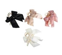 Ciieeo 4pcs Bowknot Hair Claw Clips for Women and Plastic and Polyester Material Simple Design Holds Hair Securely for Home or Morning Beauty Routine
