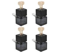 Ciieeo 4pcs Car Air Freshener Perfume Bottles with Vent Clips, Empty Essential Oil Diffuser Vials Made of Glass and Metal, Portable and Elegant Decoration for Automotive Interior