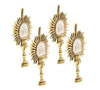 Ciieeo 4pcs Catholic First Communion Lapel Pin Gold Plated Holy Chalice Brooch Pin for Clothes Hat Tie Unisex Religious Accessories
