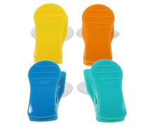 Ciieeo 4pcs Colorful Plastic Suction Cup Clips Multi-Functional Towel Holders for Kitchen and Bathroom, Rotatable Home Storage Hooks for Tea Towels and Cloth Organization