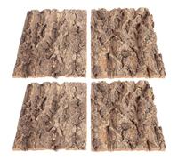Ciieeo 4pcs Cork Bark Background for Reptile Tank Wall Brown Bark Backdrop Wall Decor Easy to Maintain Habitat Enrichment for Amphibian and Reptile Enclosure