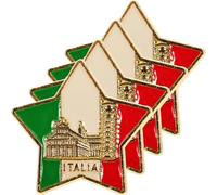 Ciieeo 4pcs Creative Small Women Brooches Set, Architectural Flag and Heart Design Breastpins, Costume Props Decoration for Jackets and Shawls