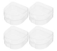 Ciieeo 4pcs Denture Boxes for Convenient Storage of Gum Shields and Rings, Lightweight Semitransparent Pp Material Cases, Simple Elegant Design for Travel and Office Use