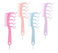 Ciieeo 4pcs Dual-sided Z Shaped Hair Styling Combs for Women Wide and Fine Tooth Design for Root Lifting Bangs Shaping and Hair Parting Portable Lightweight for Travel and Daily Use