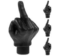 Ciieeo 4pcs Dust Caps for Tyres Black Plastic Valve Stem Covers Leak-proof Easy Installation Finger Shape Stem Caps for Motorcycles and Cars