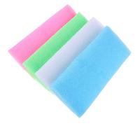 Ciieeo 4pcs Exfoliating Body Wash Cloths for Shower, Nylon Soft Back Scrubber Towels with Foam, Strong Texture Bath Scrubbers for Full Body Cleansing in Pink, Blue, Green, and White