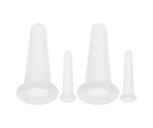 Ciieeo 4pcs Facial Cupping Set Silicone Vacuum Cup for Skin Effective Therapy Promote Youthful Glow White Facial Care Routine Beauty Tool for Neck and Skin