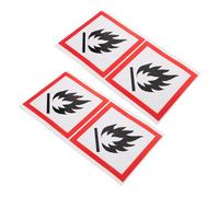 Ciieeo 4pcs Fire Safety Sticker for Trash Bins, Self-adhesive Pvc Label with Graphics and Text, Fire Warning Decal for Public Areas and Spaces, Sturdy Flame Safety Sign
