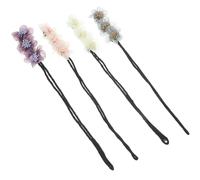 Ciieeo 4pcs Flower Bun Maker Hair Ties Set Multi-color Lazy Donut Hair Styling Tools with Soft Elastic Bands Suitable for Wedding Guests