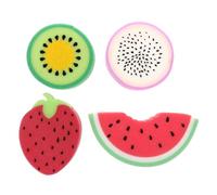 Ciieeo 4pcs Fruit Shape Bath Shower Sponge Set with Cute Shower Sponge Pads for Boys, Soft Body Scrubbers in Dragon Fruit, Strawberry, Watermelon, and Kiwi Colors for Fun Bathing Random