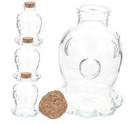 Ciieeo 4pcs Glow the Dark Sand Art Glass Drift Bottles with Cork Stoppers Transparent DIY Decorative Containers for Wishing Storage and Craft Adornment