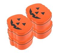 Ciieeo 4pcs Halloween Pumpkin Candy Box Metal Tinplate Mini Storage Containers Unique Irregular Shape Sturdy Treat Holders for Party Supplies and Festive Decorations