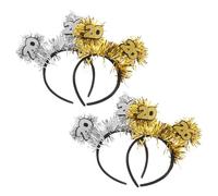 Ciieeo 4pcs Holiday Decorative Headbands Happy Year Headdresses Years Ribbon Party Decoration Headband for Christmas Year's Eve Celebration