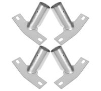Ciieeo 4pcs Iron Broom Head Connector Replacement for Broom Handles, Silver | Stable Connection, Fixes Loose Heads, Time Saving Replacement, for Wooden Poles and Indoor Cleaning
