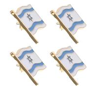 Ciieeo 4pcs Israeli Flag Pin Israel Flag Lapel Pin Resistant to Damage Elegant Design for Jackets Suits Formal Events and Parties
