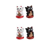 Ciieeo 4pcs Japanese Cat Adorn Resin Cat Home Ornament Desk Adornment Creative Appearance