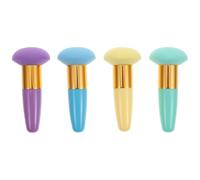 Ciieeo 4pcs Latex Powder Puff with Handle Makeup Tools Set, Soft Short-haired Cosmetic Sponges for Foundation and Powder Application, Makeup Accessory for Women