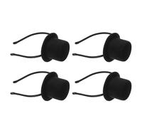 Ciieeo 4Pcs Mini Black Top Hat Headband Set, Retro Flapper Party Hat Accessory for Women, Victorian Style Mini Costume Headband for Carnival and Holiday Events