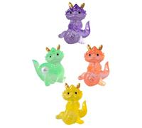 Ciieeo 4pcs Mini Dragon Figurines Resin Ornaments, Assorted Colors, Cute Translucent Design for Table Decoration, Compact and Easy to Place
