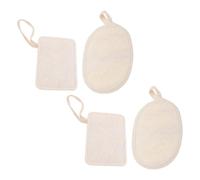 Ciieeo 4pcs Natural Loofah Bath Towel Loofah Exfoliating Pads for Gentle Body Face Cleaning Shower Back Scrubber for Home Spa Washable Quick Drying
