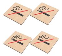 Ciieeo 4pcs No Smoking Boards Smoking Signs Wood Warning Sign Solid Practical Premium Wood Material for Schools and Public Place