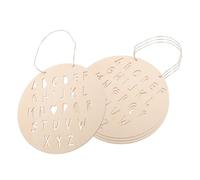Ciieeo 4pcs Nordic Wooden Alphabet Wall Hanging Unfinished Round Letter Ornaments for Nursery DIY Craft Supplies Lightweight Decorative Letters for Bedroom and Retail Display