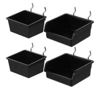 Ciieeo 4pcs Pegboard Storage Bins Set with Large and Small Square Containers, Screw Storage Organizer and Tool Holder for Garage Workbench, Compatible with Peg Board Accessories