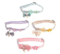 Ciieeo 4pcs Princess-style Cat Collar Lace Embroidery Bow Tie Adjustable Breakaway Neckwear for Cute Kittens and Girl Cats for Daily Wear and Holiday Outfits